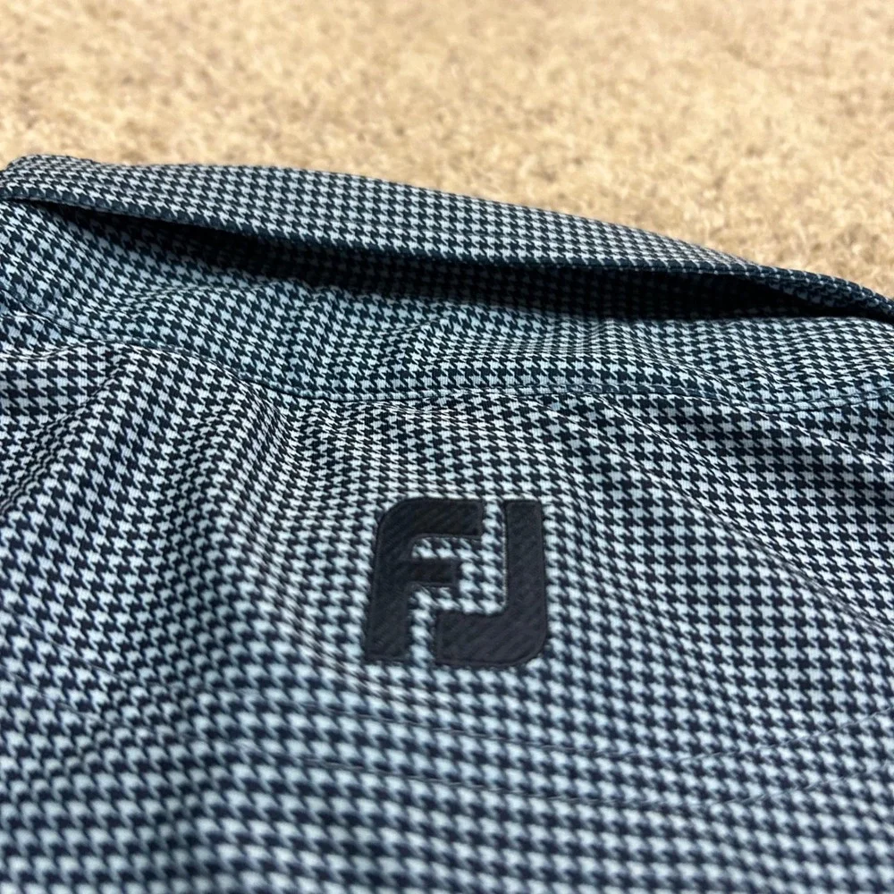 FootJoy Golf Polo Large Blue Houndstooth Teeth of the Dog Casa de Campo Shirt - Picture 9 of 10